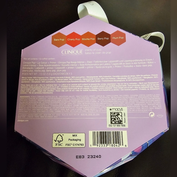 Clinique Lipstick Gift Set of 5 Full Size Plenty of Pop colors New - Picture 3 of 4